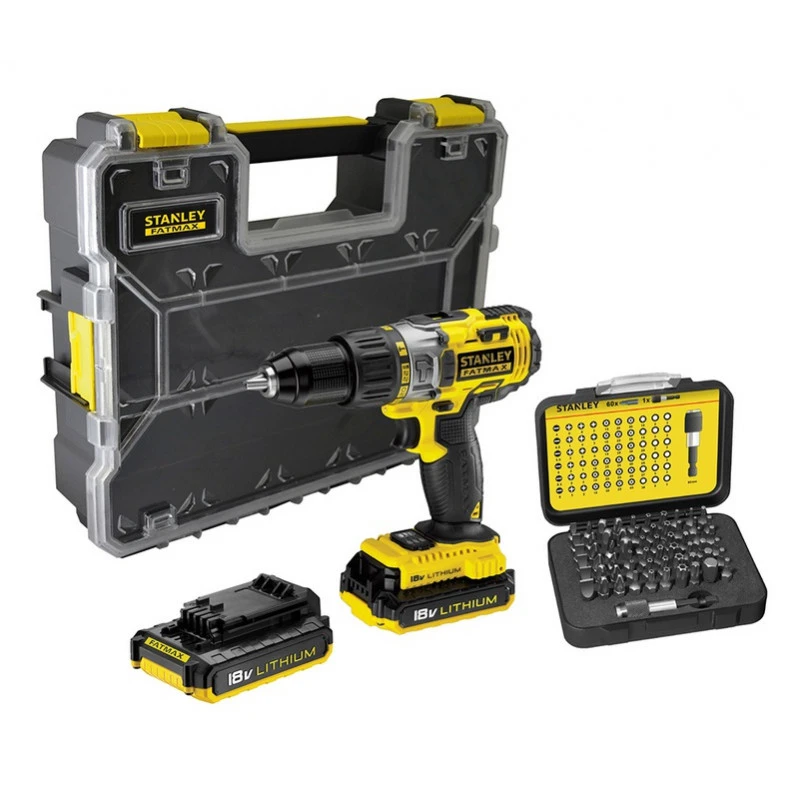 Stanley Perceuse Percussion Batterie 18V Organiseur Et CoffretVissage FMCK625D 1 Stanley Perceuse Percussion Batterie 18V Organiseur Et CoffretVissage FMCK625D