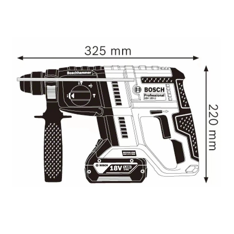 Perforateur à Batterie SDS-Plus 18V 4,0Ah Li-Ion 2J GBH 180-Li 2 Perforateur à Batterie SDS-Plus 18V 4,0Ah Li-Ion 2J GBH 180-Li – Image 2