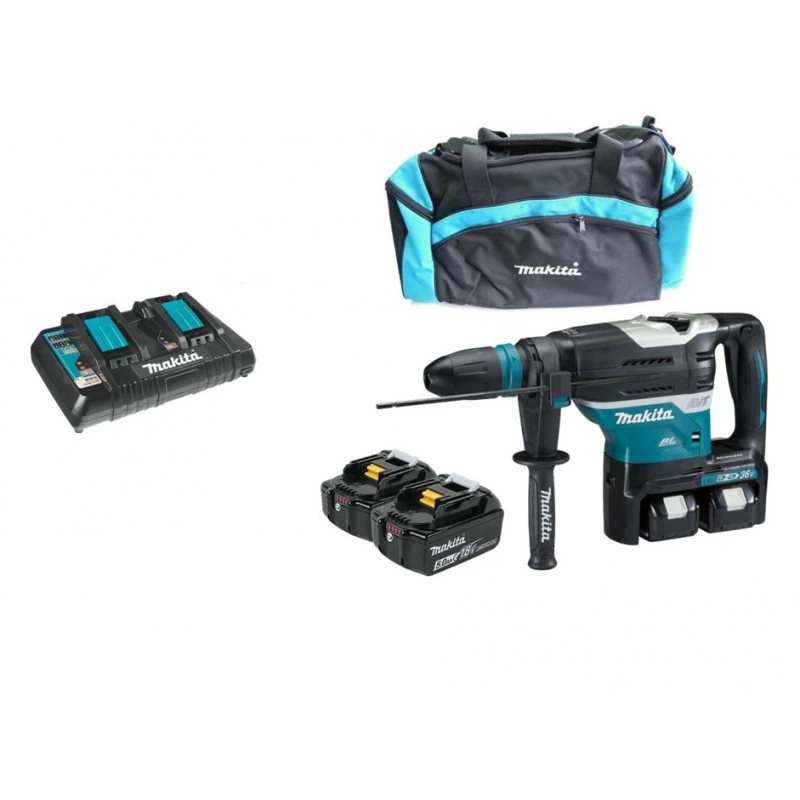 Perforateur Burineur SDS-Plus 2x18V Li-Ion 4x5Ah DHR400PT4U Makita 1 Perforateur Burineur SDS-Plus 2x18V Li-Ion 4x5Ah DHR400PT4U Makita