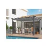 Pergola Alu Gris Anthracite 100x100mm ép12mm Toiture Gris 140 Gr/m2 PE
