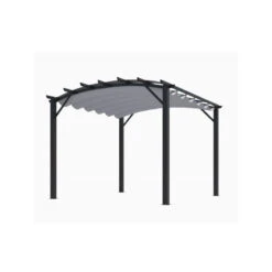 Pergola Arche Aluminium Acier Gris 1122m2 Toiture Gris 140gr/m2 PER343