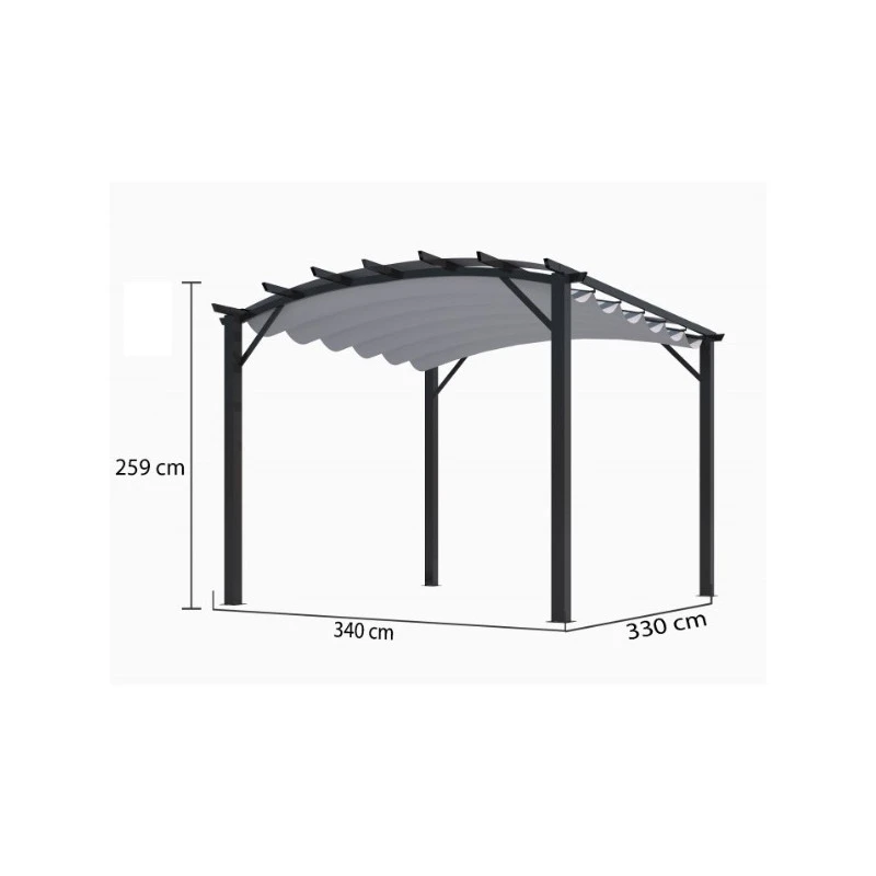 Pergola Arche Aluminium Acier Gris 1122m2 Toiture Gris 280gr/m2 PER343 2 Pergola Arche Aluminium Acier Gris 1122m2 Toiture Gris 280gr/m2 PER343 – Image 2