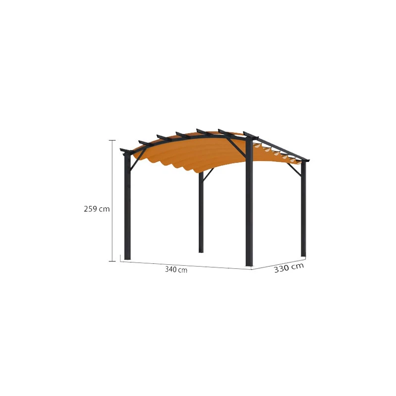 Pergola Arche Structure Mixte 1122 M2 Toiture Rouille 140 Gr/m2 PER343 2 Pergola Arche Structure Mixte 1122 M2 Toiture Rouille 140 Gr/m2 PER343 – Image 2