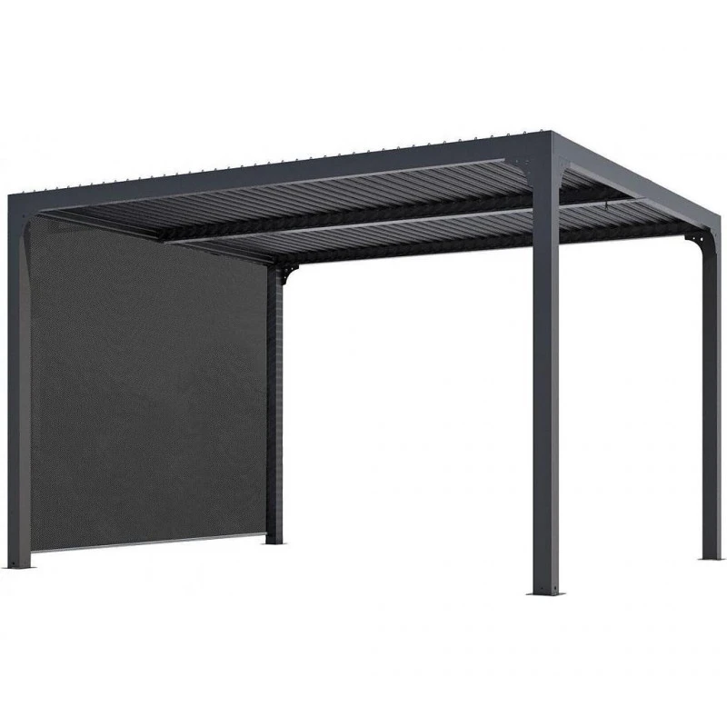 Pergola Bioclimatique Habrita PER 3630 R BI Alu Rideau Gris Côté 3m 1 Pergola Bioclimatique Habrita PER 3630 R BI Alu Rideau Gris Côté 3m
