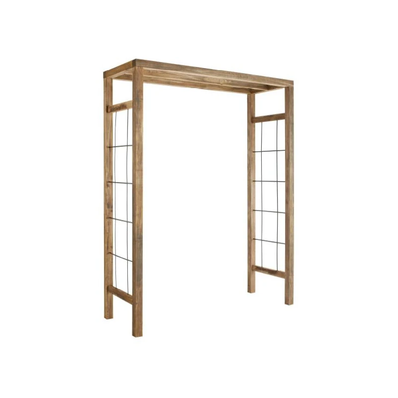 Pergola En Bois Avec Lignes Droites En Acier Haut.: 214 Cm IKEBANA 1 Pergola En Bois Avec Lignes Droites En Acier Haut.: 214 Cm IKEBANA