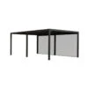 Pergola Habrita PER 3660R BI Alu XXL 21,52m2 Gris 2 Rideaux Côté 5,98m