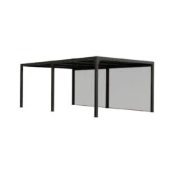 Pergola Habrita PER 3660R BI Alu XXL 21,52m2 Gris 2 Rideaux Côté 5,98m