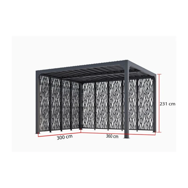 Pergola Habrita PER 36M30M BI Alu Moucharabieh Côté 3m Et Côté 3,60m 2 Pergola Habrita PER 36M30M BI Alu Moucharabieh Côté 3m Et Côté 3,60m – Image 2
