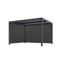 Pergola Habrita PER 36R30R BI Alu 10,80m2 Avec 2 Rideaux Manuels Gris