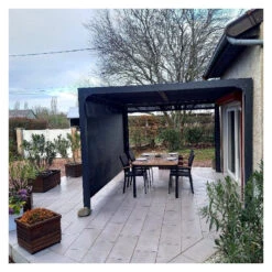 Pergola Habrita PER 36R30R BI Alu 10,80m2 Avec 2 Rideaux Manuels Gris -Kobleo pergola habrita per 36r30r bi alu 10 80m2 avec 2 rideaux manuels gris 7