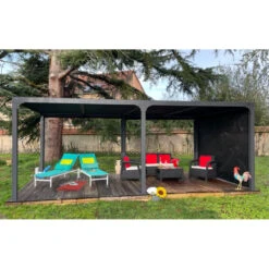 Pergola Habrita PER 36R60 BI Alu XXL 21,52m2 Gris Avec Rideau Manuel 10 Pergola Habrita PER 36R60 BI Alu XXL 21,52m2 Gris Avec Rideau Manuel -Kobleo pergola habrita per 36r60 bi alu xxl 21 52m2 gris avec rideau manuel 4