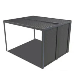 Pergola Habrita PER3630V BI Alu 10,80m2 Ventelles Mobiles Côté 3m Gris
