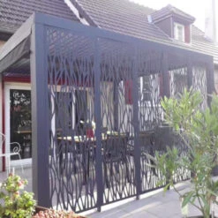 Pergola Habrita PER36M30R BI Alu 10,80m2 Gris Avec Panneaux Et Rideau 7 Pergola Habrita PER36M30R BI Alu 10,80m2 Gris Avec Panneaux Et Rideau -Kobleo pergola habrita per36m30r bi alu 10 80m2 gris avec panneaux et rideau 3