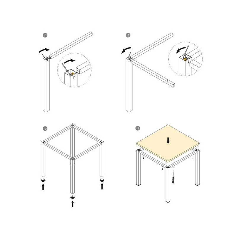 Pieds Carrés Et Cadre De Table Emuca 750x750mm Acier Peint En Blanc 10 Pieds Carrés Et Cadre De Table Emuca 750x750mm Acier Peint En Blanc – Image 10