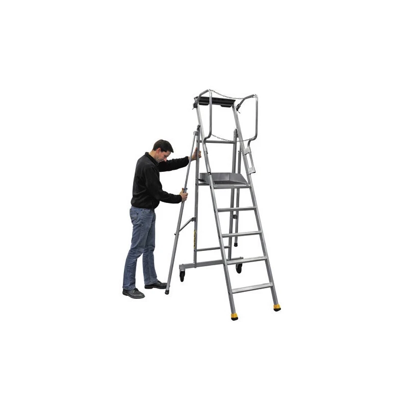 Plate-forme De Rayonnage Aluminium Haut. Travail 4,50 M 10 Marches ERM 2 Plate-forme De Rayonnage Aluminium Haut. Travail 4,50 M 10 Marches ERM – Image 2