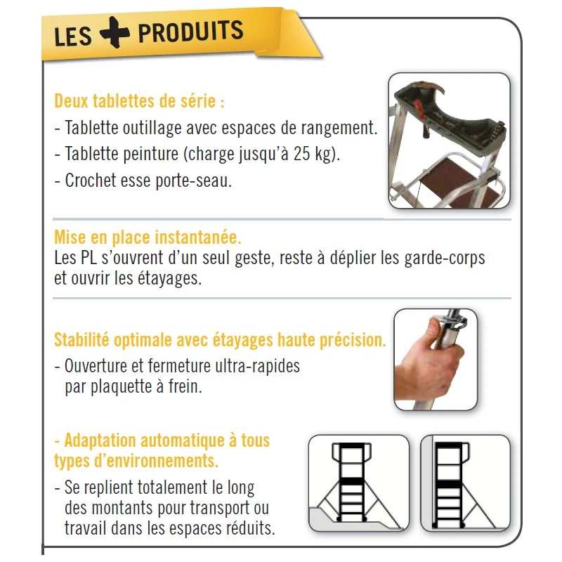 Plateforme Individuelle Roulante à Haut. Fixe Avec étayages H:3m45 PL6 2 Plateforme Individuelle Roulante à Haut. Fixe Avec étayages H:3m45 PL6 – Image 2