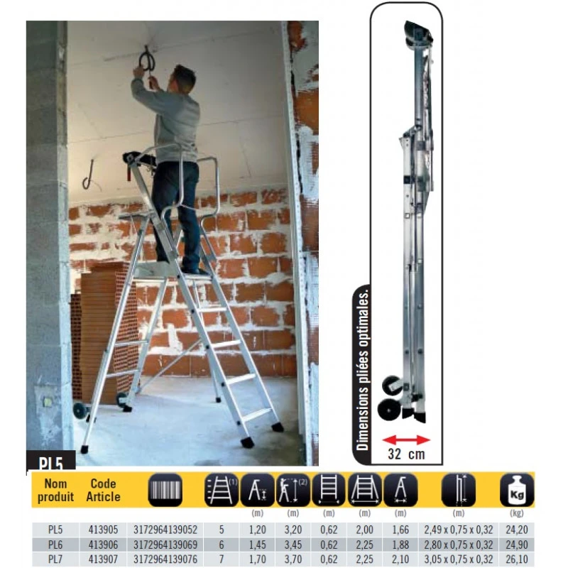 Plateforme Individuelle Roulante à Haut. Fixe Avec étayages H:3m45 PL6 4 Plateforme Individuelle Roulante à Haut. Fixe Avec étayages H:3m45 PL6 – Image 4