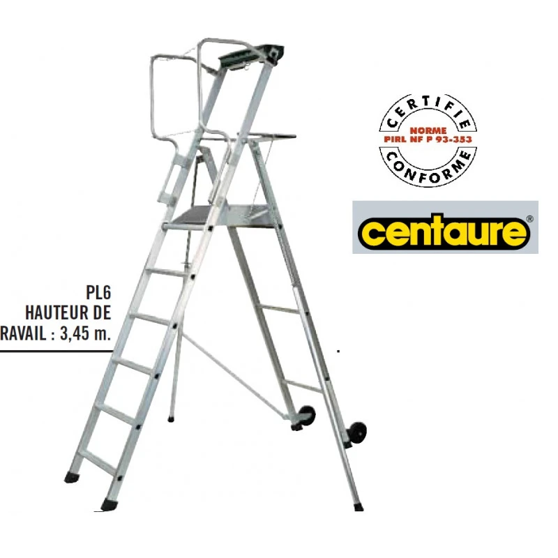 Plateforme Individuelle Roulante à Haut. Fixe Avec étayages H:3m45 PL6 1 Plateforme Individuelle Roulante à Haut. Fixe Avec étayages H:3m45 PL6