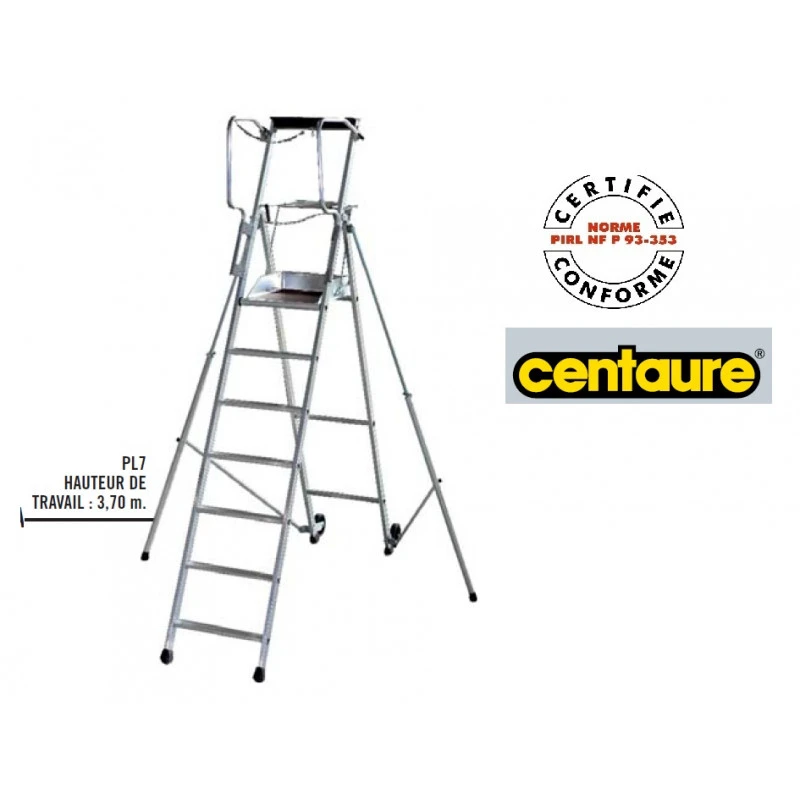 Plateforme Individuelle Roulante à Haut Fixe Avec étayages H:3m7 PL7 1 Plateforme Individuelle Roulante à Haut Fixe Avec étayages H:3m7 PL7