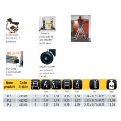 Plateforme Individuelle Roulante PL3 Charge 150Kg Ht2m70 Centaure -Kobleo plateforme individuelle roulante pl3 charge 150kg ht2m70 centaure 3