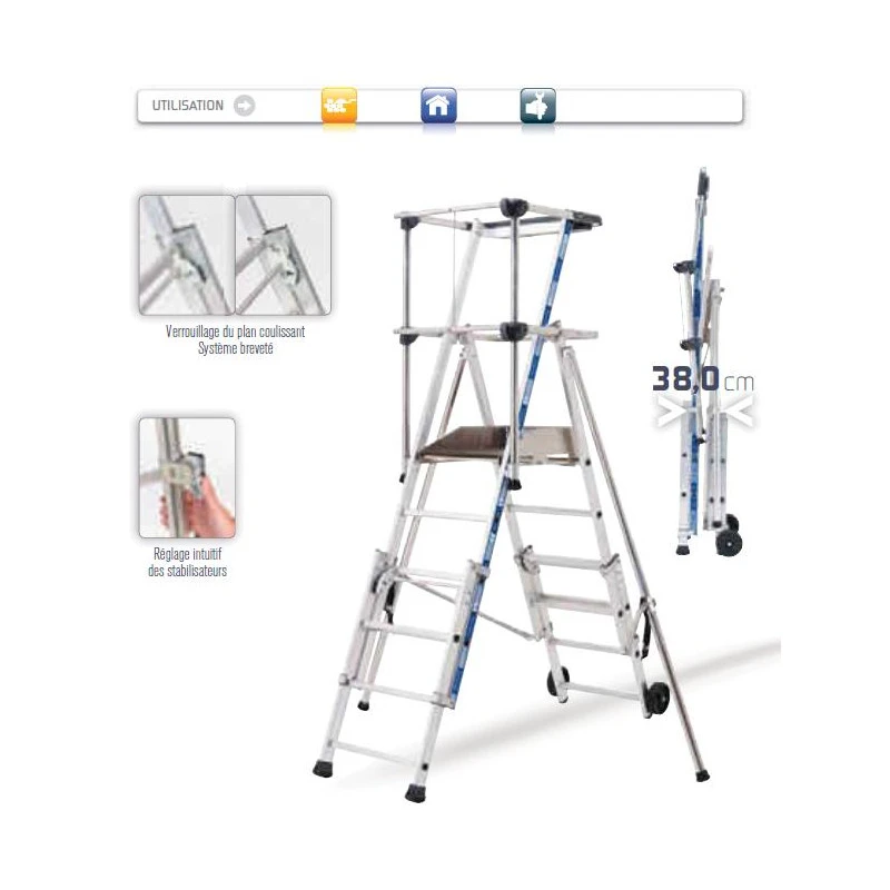 Plateforme Réglable Toutes Surfaces 4-6 Marches Haut Travail Maxi 353 2 Plateforme Réglable Toutes Surfaces 4-6 Marches Haut Travail Maxi 353 – Image 2