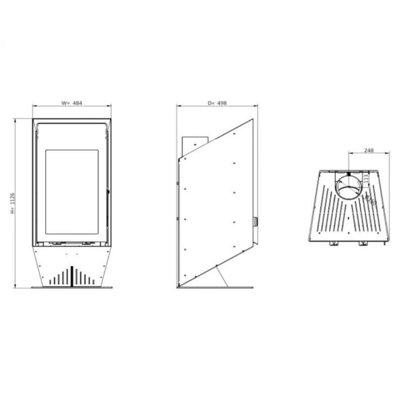 Poêle à Bois TEK Wall Eco 7,3kW Bûches 2kg/h Solzaima 3 Poêle à Bois TEK Wall Eco 7,3kW Bûches 2kg/h Solzaima – Image 3