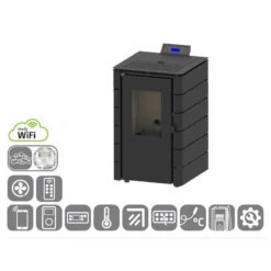 Poêle à Granulés Europa Noire 6,1kW Wifi Solzaima 7 Poêle à Granulés Europa Noire 6,1kW Wifi Solzaima -Kobleo poele a granules europa noire 6 1kw wifi solzaima 3