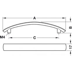 Poignée Courbe Aspect Inox 96 Mm -Kobleo poignee courbe aspect inox 96 mm 2