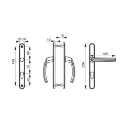 Poignée Porte Intérieure SULTANE 235x25 C7x70mm Trou Cylindre Inox F9 -Kobleo poignee porte interieure sultane 235x25 c7x70mm trou cylindre inox f9 thirard 3