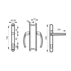 Poignée Porte Intérieure SULTANE 235x25 C8x92mm Trou Cylindre Blanc 99 -Kobleo poignee porte interieure sultane 235x25 c8x92mm trou cylindre blanc 99 thirard 3