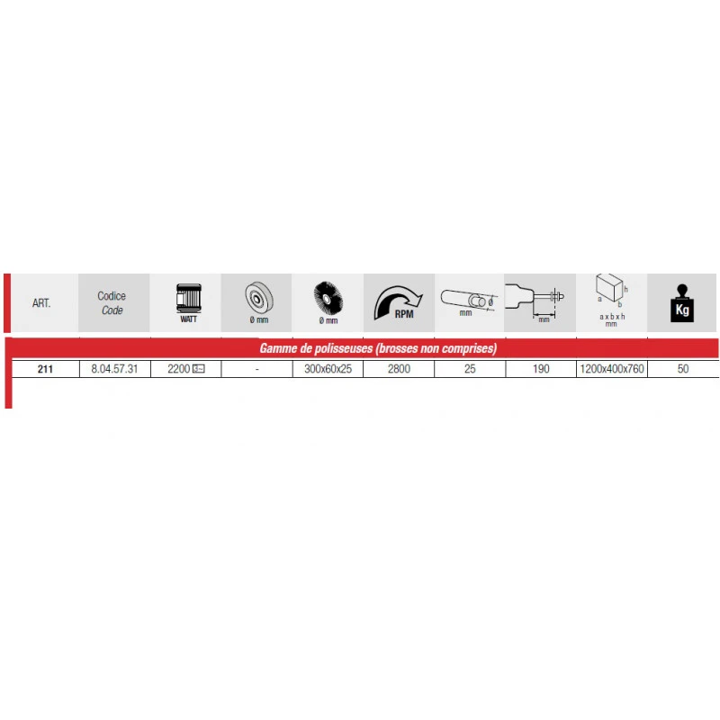 Polisseuse 2200W 400V Diam 300 Mm Sans Brosses 211 2 Polisseuse 2200W 400V Diam 300 Mm Sans Brosses 211 – Image 2
