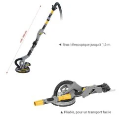 Ponceuse Placo Plâtre Télescopique EnergySand-225 810W 225mm Peugeot -Kobleo ponceuse placo platre telescopique energysand 225 810w 225mm peugeot 5