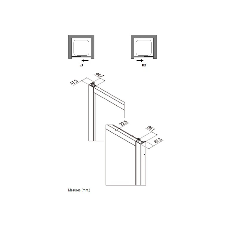 Porte Douche Coulissante 2 Panneaux 116-121cm Droite EUROPA SP 4 Porte Douche Coulissante 2 Panneaux 116-121cm Droite EUROPA SP – Image 4