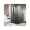 Porte Douche Pivotante 86-92xH195 CmVerre Transparent Profilé Noir ZEP