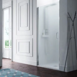 Porte Douche Pivotante 87 90cm Profilés Chromé BrillantVersion Gauche