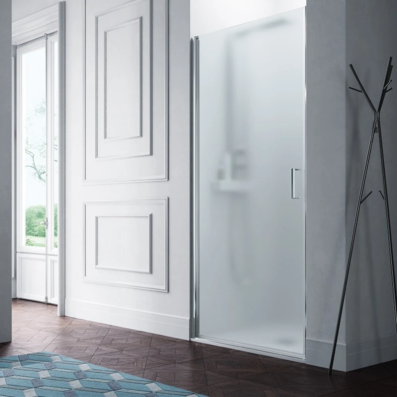 Porte Douche Pivotante 87 90cm Profilés Chromé BrillantVersion Gauche 1 Porte Douche Pivotante 87 90cm Profilés Chromé BrillantVersion Gauche
