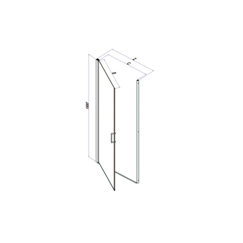 Porte Douche Pivotante 87 90cm Profilés Chromé BrillantVersion Gauche 2 Porte Douche Pivotante 87 90cm Profilés Chromé BrillantVersion Gauche – Image 2
