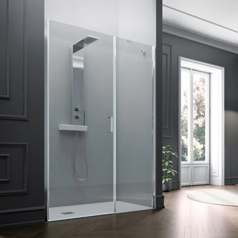 Porte Douche Pivotante Paroi Fixe Ligne 157 161cm Droite POLARIS 1 Porte Douche Pivotante Paroi Fixe Ligne 157 161cm Droite POLARIS