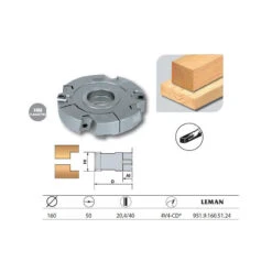 Porte-outils Feuillure Extensible 160 Al50 Ht 204/40 Z4+V4 Coupe Droit