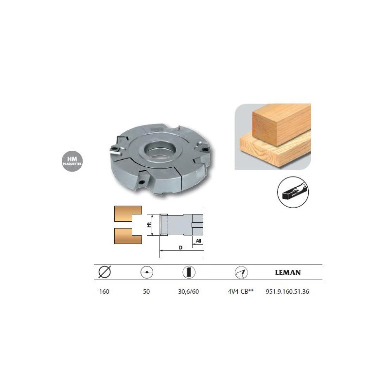 Porte-outils Feuillure Extensible 160 Al50 Ht 306/60 Z4+V4 Coupe Biais 1 Porte-outils Feuillure Extensible 160 Al50 Ht 306/60 Z4+V4 Coupe Biais