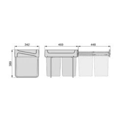 Poubelle De Recyclage Emuca 8199423 Plastique 40L Gris Anthracite -Kobleo poubelle de recyclage emuca 8199423 plastique 40l gris anthracite 4