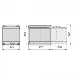 Poubelle De Recyclage Emuca 8906865 Plastique 32L Acier Inoxydable -Kobleo poubelle de recyclage emuca 8906865 plastique 32l acier inoxydable 1