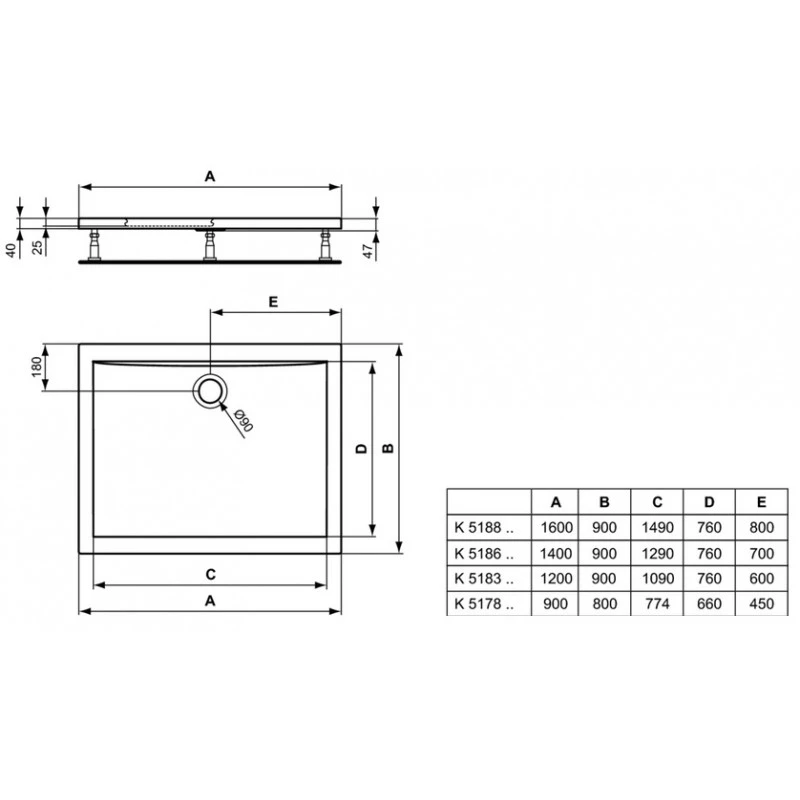 Ideal Standard Receveur De Douche Rectangulaire 140x90 Cm Antidérapant Blanc ULTRA FL 2 Ideal Standard Receveur De Douche Rectangulaire 140x90 Cm Antidérapant Blanc ULTRA FL – Image 2