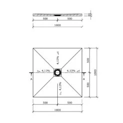 Receveur Wedi Fundo Primo Carré 1000x1000x40mm écoulement Centré 9 Receveur Wedi Fundo Primo Carré 1000x1000x40mm écoulement Centré -Kobleo receveur wedi fundo primo carre 1000x1000x40mm ecoulement centre 4