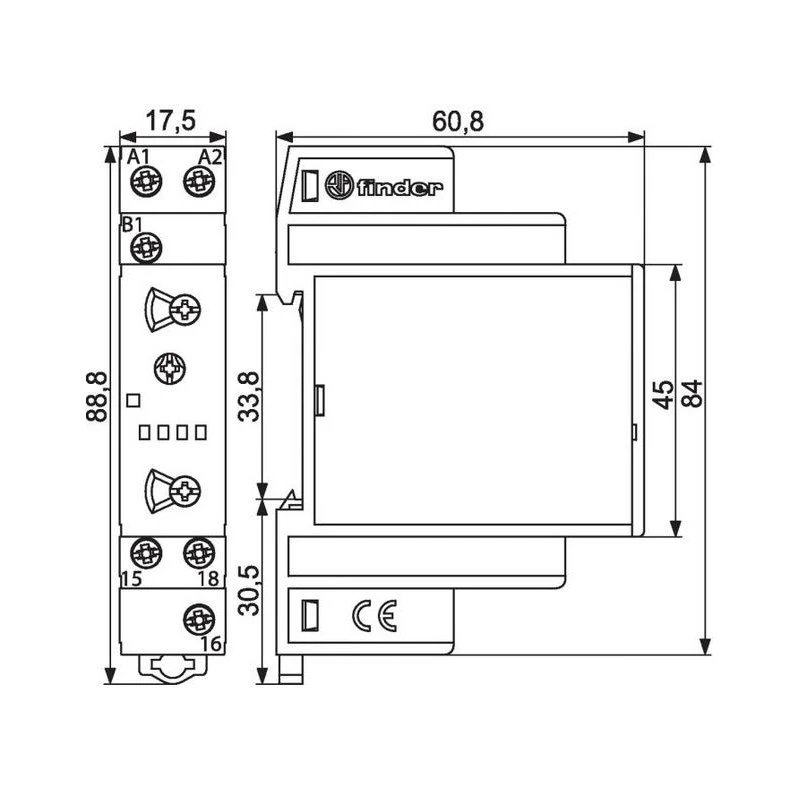 Finder Relais Temporisé Multi-fonctions Et Multi-tension Série 80 1 Module 16 2 Finder Relais Temporisé Multi-fonctions Et Multi-tension Série 80 1 Module 16 – Image 2