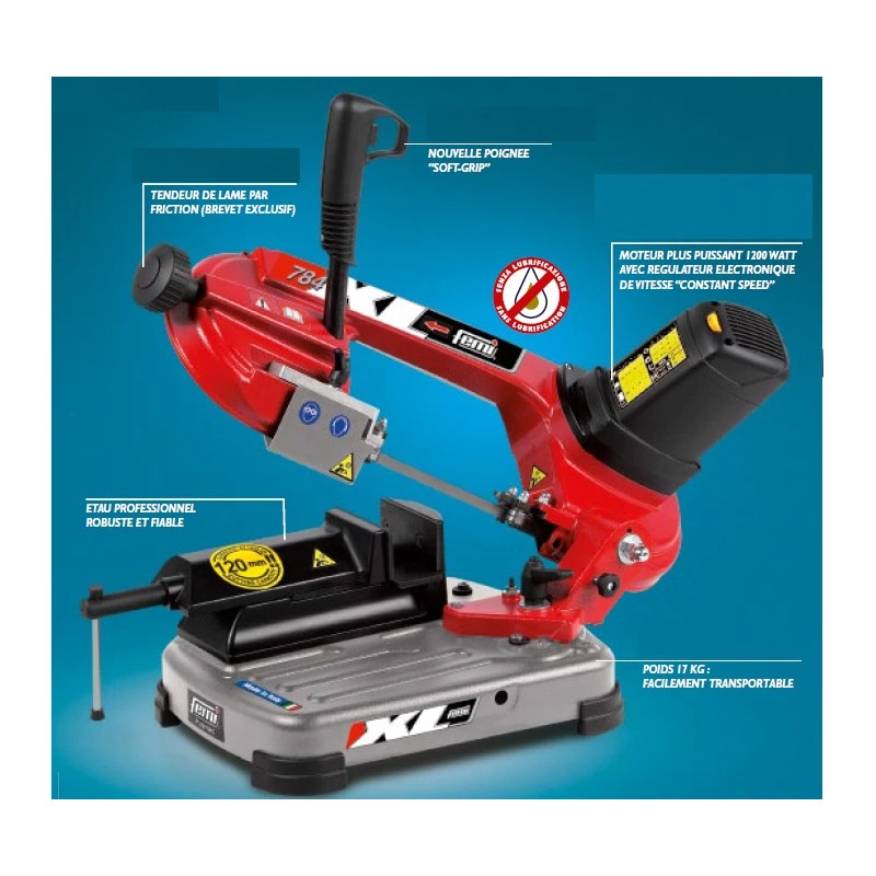 Scie à Ruban Acier 1200W L:1440mm Diam120mm 784XL 2 Scie à Ruban Acier 1200W L:1440mm Diam120mm 784XL – Image 2