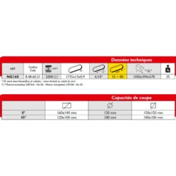 Scie à Ruban Acier 2000W L:1735 Mm Diam150mm NG160 6 Scie à Ruban Acier 2000W L:1735 Mm Diam150mm NG160 -Kobleo scie a ruban acier 2000w l 1735 mm diam150mm ng160 femi 2