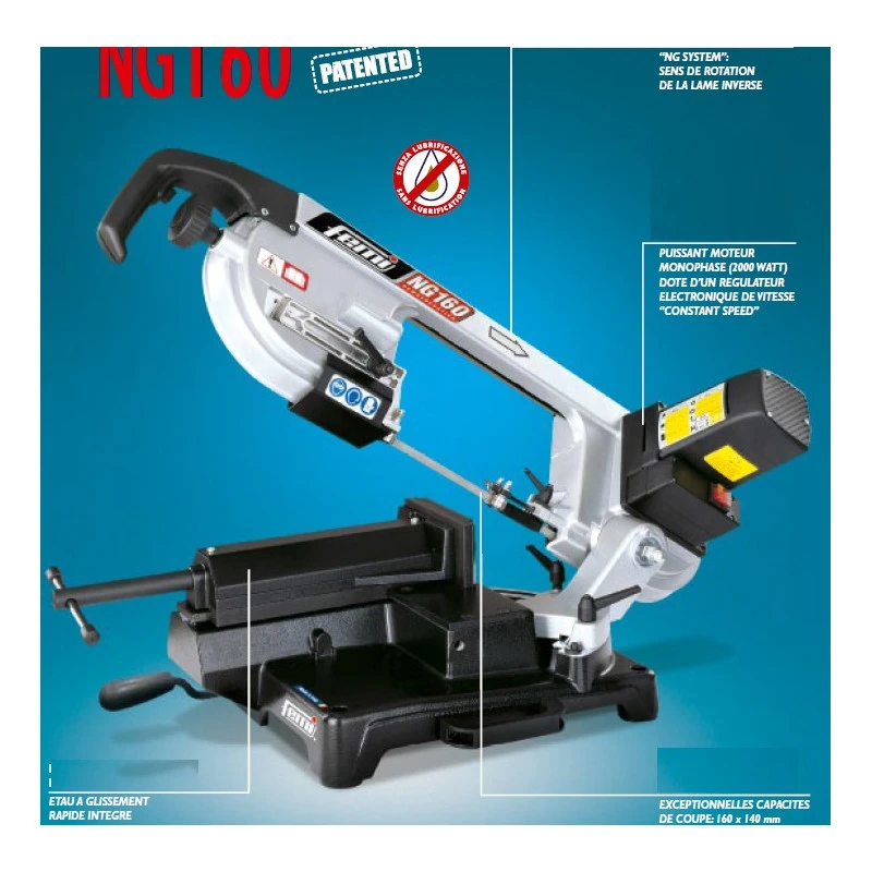Scie à Ruban Acier 2000W L:1735 Mm Diam150mm NG160 4 Scie à Ruban Acier 2000W L:1735 Mm Diam150mm NG160 – Image 4