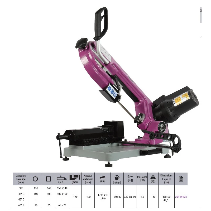 Scie à Ruban Sr171 Mv Acier Manuelle 1500w 1735x13x0,6mm Sidamo 2 Scie à Ruban Sr171 Mv Acier Manuelle 1500w 1735x13x0,6mm Sidamo – Image 2