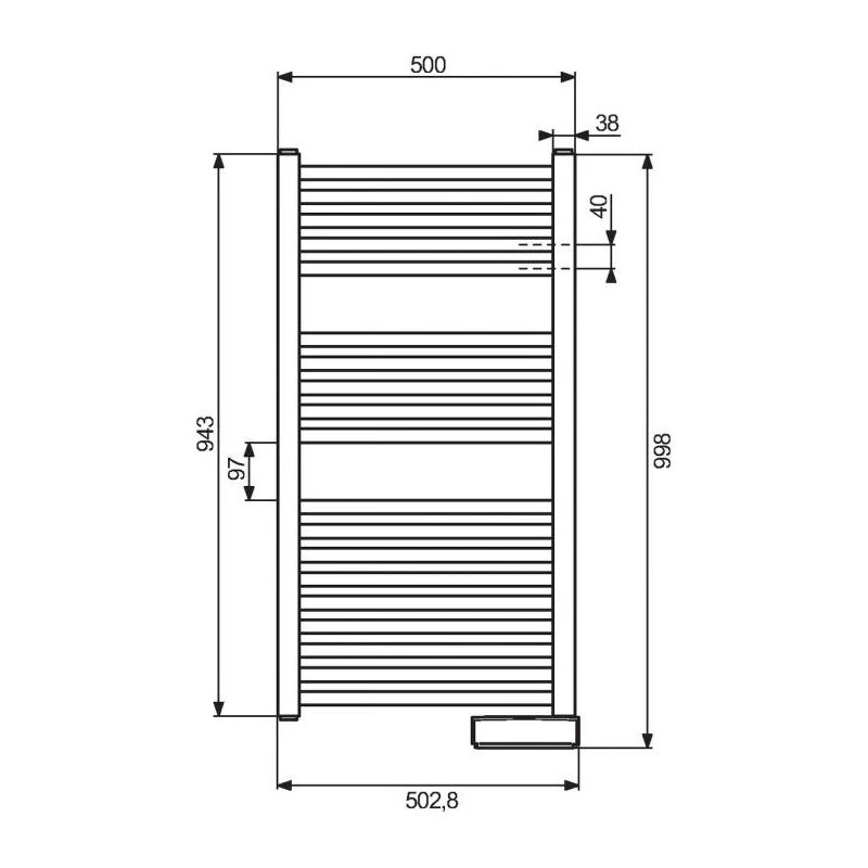 Sèche-serviette 998 Mm 500W ATOLL SPA 2 Sèche-serviette 998 Mm 500W ATOLL SPA – Image 2